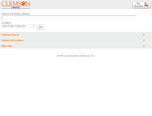 Tablet Screenshot of libcat.clemson.edu